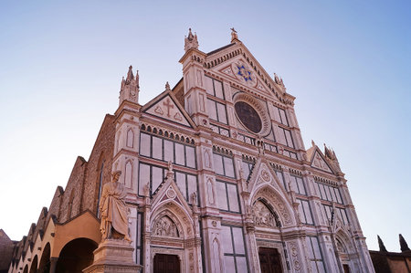 Santa Croce church, Florence, Italyの写真素材