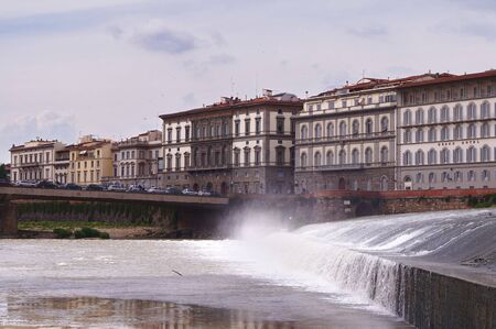 Along the river Arno Florence Italyの写真素材