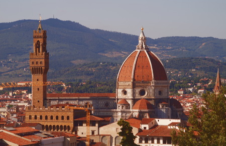 View of Florence from Boboli Gardens Tuscany Italyの写真素材