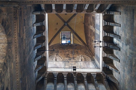 Interior of the bell tower of Giotto, Florence, Italyの写真素材