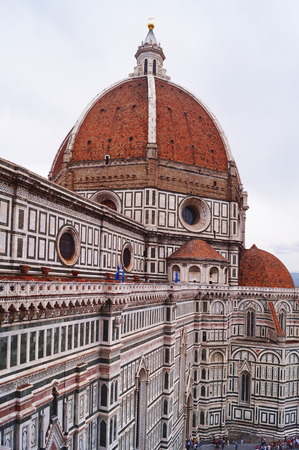 View of the cathedral of Florence, Italyの写真素材