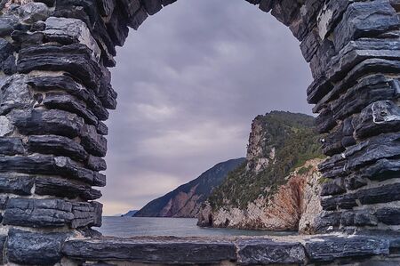 View from the old fortress in Portovenere, Liguria, Italyの写真素材