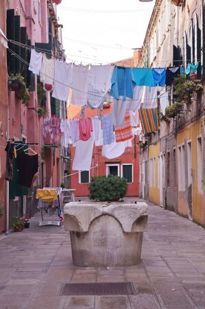 Typical street in Venice, Italyの写真素材