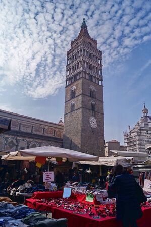 Bell tower of the Cathedral of Saint Zeno, Pistoia; Italyのeditorial素材