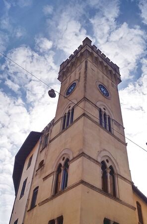 Old tower in the center of Pistoia, Italyのeditorial素材