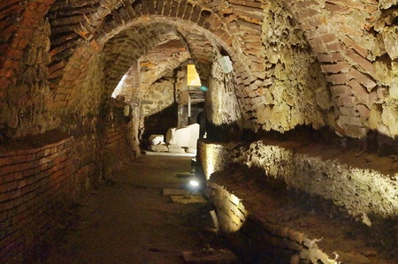 Underground of the ancient Ceppo hospital, Pistoia, Italyの写真素材