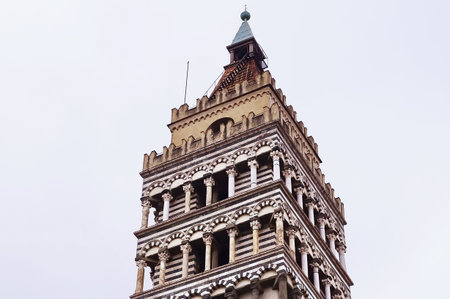 Bell tower of the Cathedral of Saint Zeno, Pistoia; Italyの写真素材