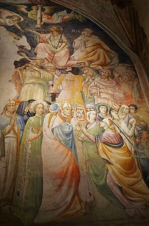 Fresco inside the Cathedral of Saint Zeno, Pistoia, Tuscany, Italyのeditorial素材