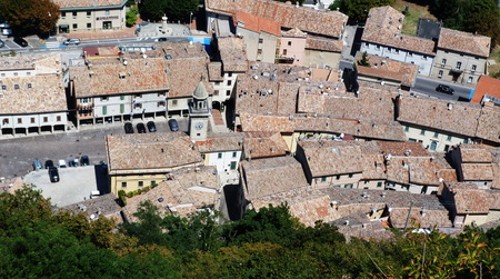 View from Titano mountain, San Marino at neighborhoodの写真素材