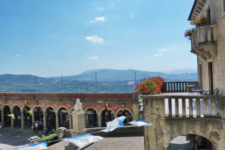 Square in the center of San Marinoのeditorial素材