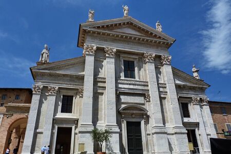Facade of the cathedral of Urbino, Marche, Italyのeditorial素材