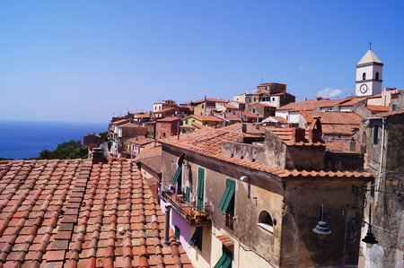 View of Capoliveri, Elba Island, Tuscany, Italyの写真素材
