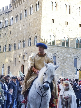 Cavalcade of the Magi, traditional Florentine feast of the Epiphany. Italyのeditorial素材