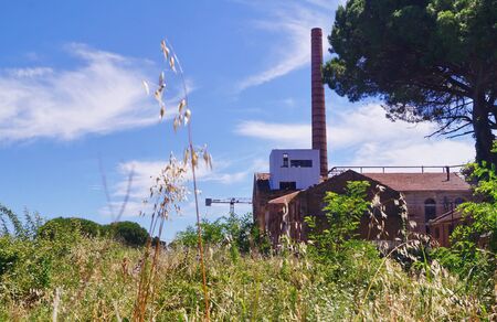 Abandoned sugar factory in Cecina, Tuscany, Italyの写真素材