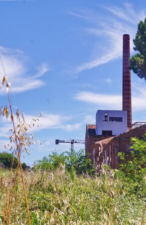 Abandoned sugar factory in Cecina, Tuscany, Italyの写真素材