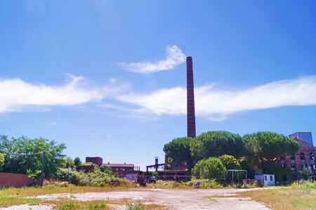 Abandoned sugar factory in Cecina, Tuscany, Italyの写真素材