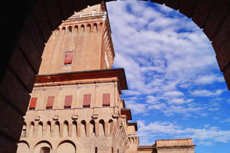 Detail of Este castle, Ferrara, Italyのeditorial素材