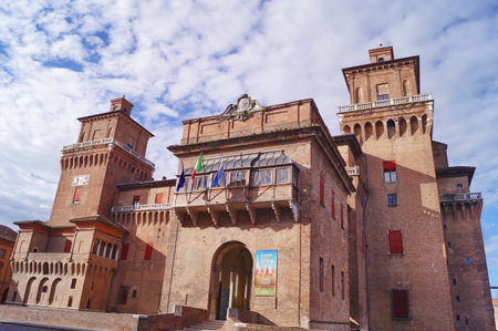 Este castle, Ferrara, Italyのeditorial素材