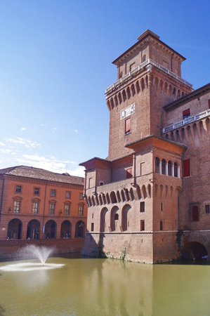 Este castle, Ferrara, Italyのeditorial素材