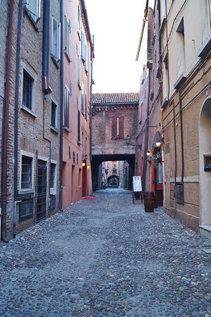 Via delle Volte, Ferrara, Italyの写真素材