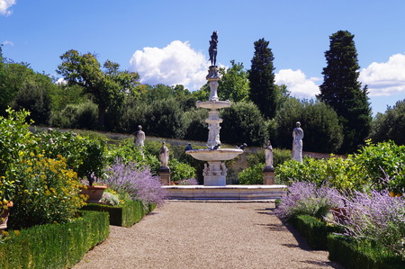 Italian garden of the Royal Villa of Castello, Florence, Italyのeditorial素材