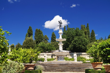 Fountain of Hercules and Anteo in the garden of Royal Villa of Castello, Florence, Italyのeditorial素材