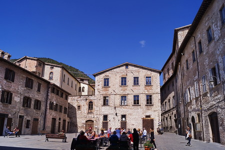 Bosone square, Gubbio, Umbria, Italyのeditorial素材