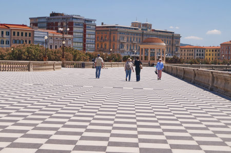 Terrace Mascagni, Livorno, Tuscany, Italyのeditorial素材