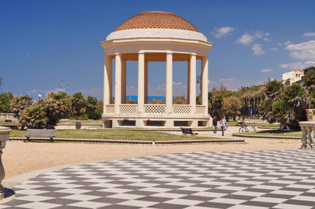 Terrace Mascagni, Livorno, Tuscany, Italyのeditorial素材