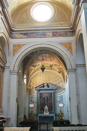 Interior of San Miniato cathedral, Tuscany, Italyのeditorial素材