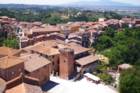 Aerial view of San Miniato, Tuscany, Italyのeditorial素材