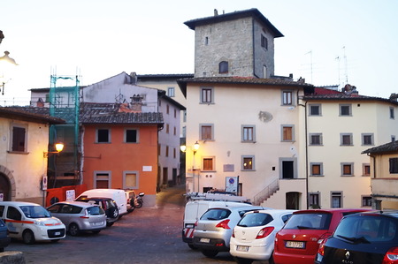 Ghiberti square at dawn, Pelago, Tuscany, Italyのeditorial素材