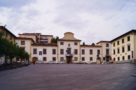 Vittorio Emanuele II square, Pontassieve, Tuscany, Italyのeditorial素材
