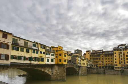 Ponte Vecchio bridge, Florence, Italyの写真素材