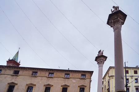 Column in Biade square, Vicenza, Italyの写真素材