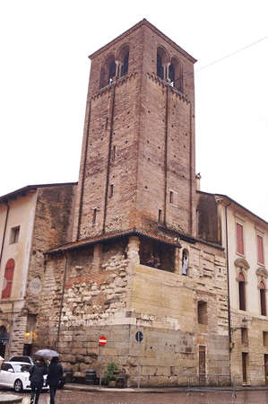 Medieval bell tower of the cathedral of Vicenza, Italyのeditorial素材