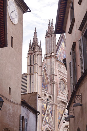 Typical street of Orvieto, Italyの写真素材