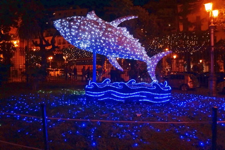 Christmas lights in Salerno, Italyのeditorial素材