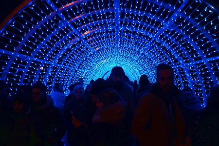Gallery of lights in Salerno, Italyのeditorial素材