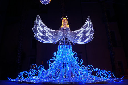 Christmas lights in Salerno, Italyのeditorial素材