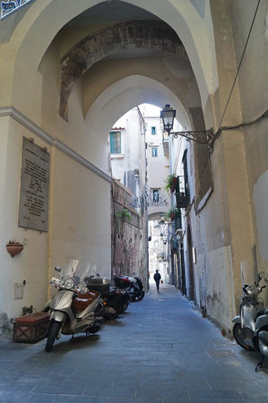 Typical alley in the Old Town of Salerno, Italyのeditorial素材