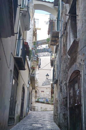 Typical alley in the Old Town of Salerno, Italyのeditorial素材