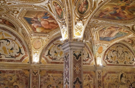 Crypt of the cathedral of Salerno, Italyのeditorial素材