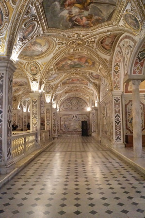 Crypt of the cathedral of Salerno, Italyのeditorial素材