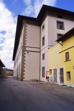 Male section of the former judicial psychiatric hospital of Montelupo Fiorentino, Tuscany, Italyの写真素材