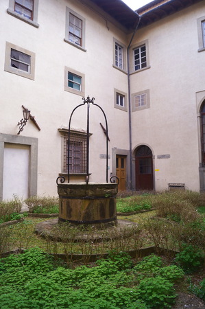 Courtyard of Villa Ambrogiana former psychiatric judicial hospital, Montelupo Fiorentino, Tuscany, Italyのeditorial素材