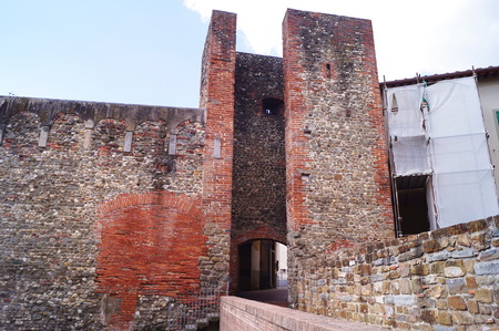 Ancient medieval walls of San Giovanni Valdarno, Tuscany, Italyの写真素材