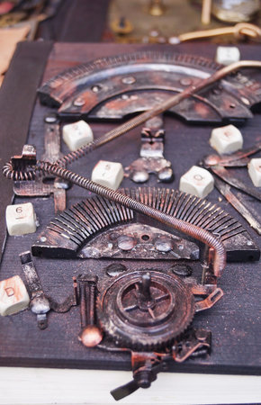 Composition of gears and other objects in steampunk style