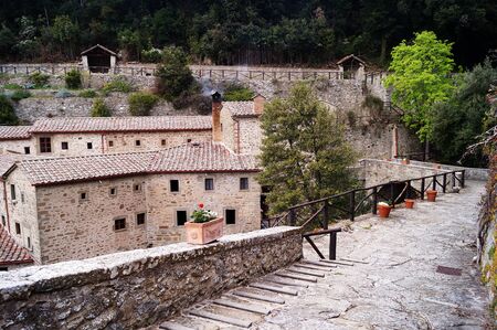 Le Celle Franciscan hermitage, Cortona, Tuscany, Italyの写真素材