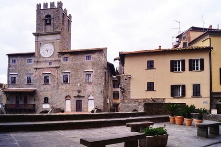Municipal palace, Cortona, Tuscany, Italyのeditorial素材